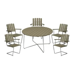 A2 fåtölj, Ljusgrön ek-varmförzinkat stativ^Grythyttan Stålmöbler Sale