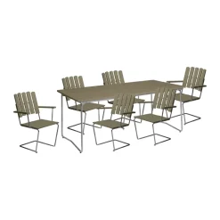 A2 fåtölj, Ljusgrön ek-varmförzinkat stativ^Grythyttan Stålmöbler Hot