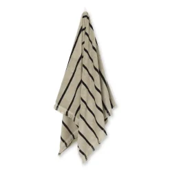 Badlakan-Ferm Living Alee handduk 70x140 cm, Sand-black