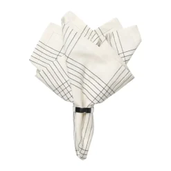 Tygservetter|Tygservetter-Broste Copenhagen Alice tygservett 45x45 cm, Black-natural