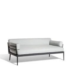 Balkongmöbler·Balkongsoffor|Balkongsoffor-Skargaarden Anholt soffa, Sunbrella Natté Grey Storm-mörkgrå aluminium ram