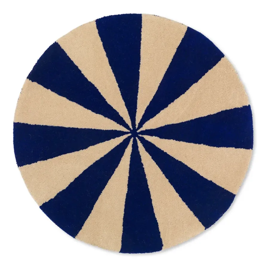 Arch handtuftad matta Ø70 cm, Bright blue-Off white^Ferm Living