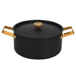 Grytor-Vargen & Thor Arvet hamrad svart gryta med lock, Mio, 4 L