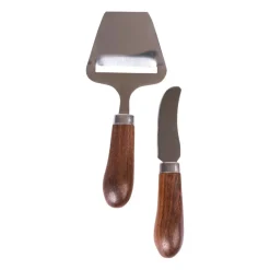 Osthyvlar-Sagaform Astrid osthyvel och smörkniv, Brun-silver