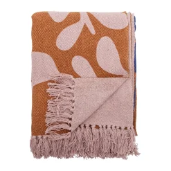 Bomullsplädar & Bomullsfiltar-Bloomingville Atle pläd 130x160 cm, Brun