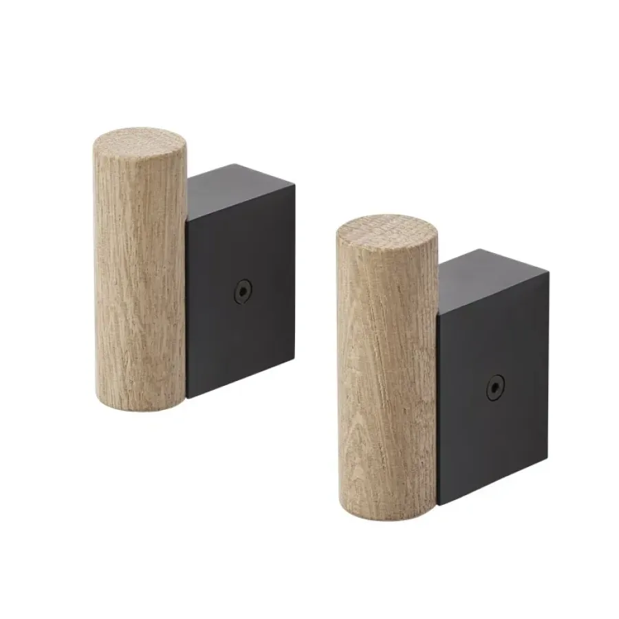 Attach klädhängare 2-pack, Oak-Black^Muuto Outlet