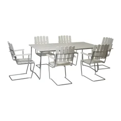 Utebord·Matbord Utomhus|Matbord Utomhus-Grythyttan Stålmöbler B31 matbord, 170x92 cm, Vit lack ek-varmförzinkad