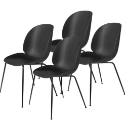 Stolar-GUBI Beetle stol svarta ben 4-pack, Black