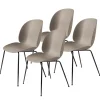 Stolar-GUBI Beetle stol svarta ben 4-pack, New Beige