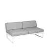 Balkongmöbler·Balkongsoffor|Balkongsoffor-Fermob Bellevie Central modulsoffa, 2-sits cotton white, flannel grey dyna