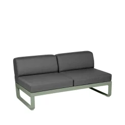 Balkongmöbler·Balkongsoffor|Balkongsoffor-Fermob Bellevie Central modulsoffa, 2-sits cactus, graphite grey dyna