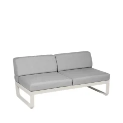 Balkongmöbler·Balkongsoffor|Balkongsoffor-Fermob Bellevie Central modulsoffa, 2-sits clay grey, flannel grey dyna
