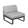 Balkongmöbler·Balkongsoffor|Balkongsoffor-Fermob Bellevie Central modulsoffa, Anthracite, flannel grey dyna, 1-sits