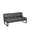 Balkongmöbler·Balkongsoffor|Balkongsoffor-Fermob Bellevie Central modulsoffa, 2-sits anthracite, graphite grey dyna