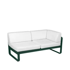 Bellevie Corner modulsoffa, 2-sits cedar green, offwhite dyna, höger^Fermob Hot