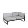 Balkongmöbler·Balkongsoffor|Balkongsoffor-Fermob Bellevie Corner modulsoffa, 2-sits anthracite, flannel grey dyna, höger