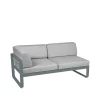 Balkongmöbler·Balkongsoffor|Balkongsoffor-Fermob Bellevie Corner modulsoffa, 2-sits storm grey, flannel grey dyna, vänster
