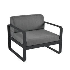 Loungemöbler·Loungefåtöljer & Utefåtöljer|Loungefåtöljer & Utefåtöljer-Fermob Bellevie fåtölj, Anthracite, graphite grey dyna