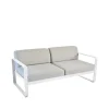 Balkongmöbler·Balkongsoffor|Balkongsoffor-Fermob Bellevie 2-sits soffa, Cotton white, flannel grey dyna