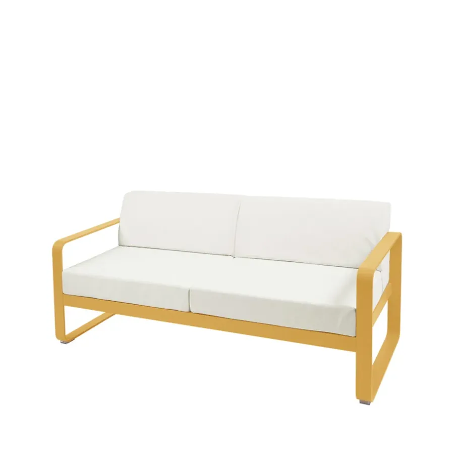 Balkongmöbler·Balkongsoffor|Balkongsoffor-Fermob Bellevie 2-sits soffa, Honey, off-white dyna
