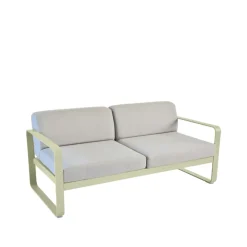 Balkongmöbler·Balkongsoffor|Balkongsoffor-Fermob Bellevie 2-sits soffa, Willow green, flannel grey dyna