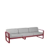 Balkongmöbler·Balkongsoffor|Balkongsoffor-Fermob Bellevie soffa, 3-sits chili-flannel grey dyna