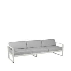 Balkongmöbler·Balkongsoffor|Balkongsoffor-Fermob Bellevie soffa, 3-sits clay grey, flannel grey dyna