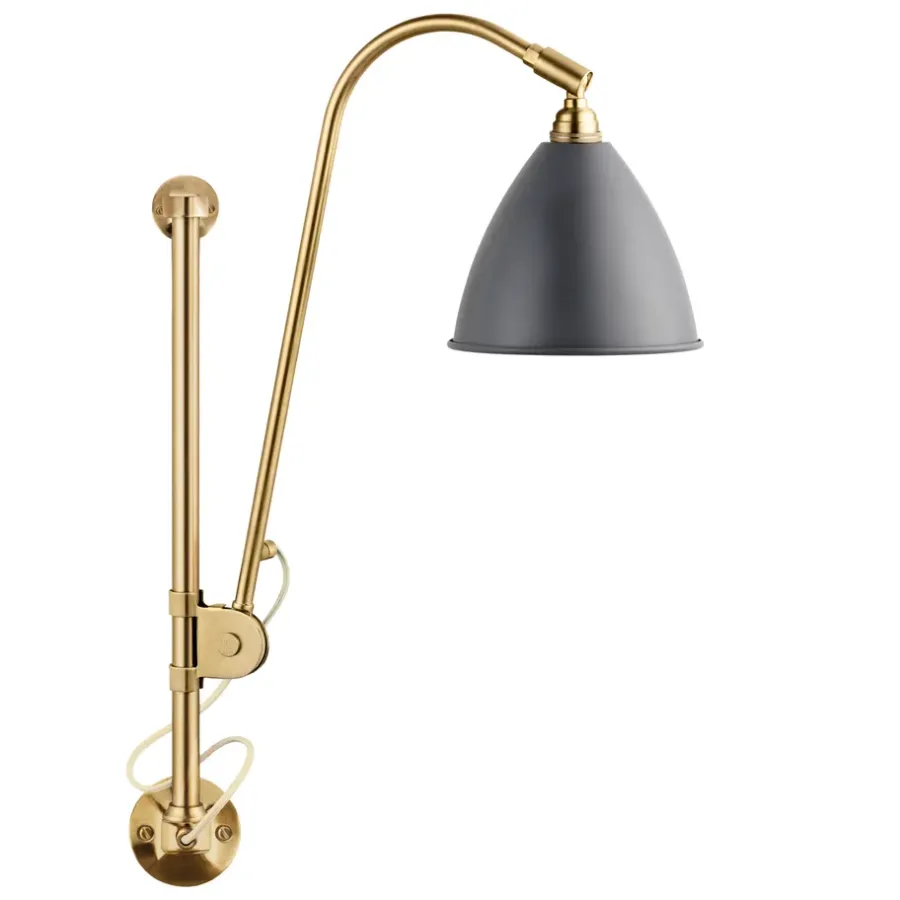 Sänglampor|Vägglampor-GUBI Bestlite BL5 vägglampa, Grå-mässing