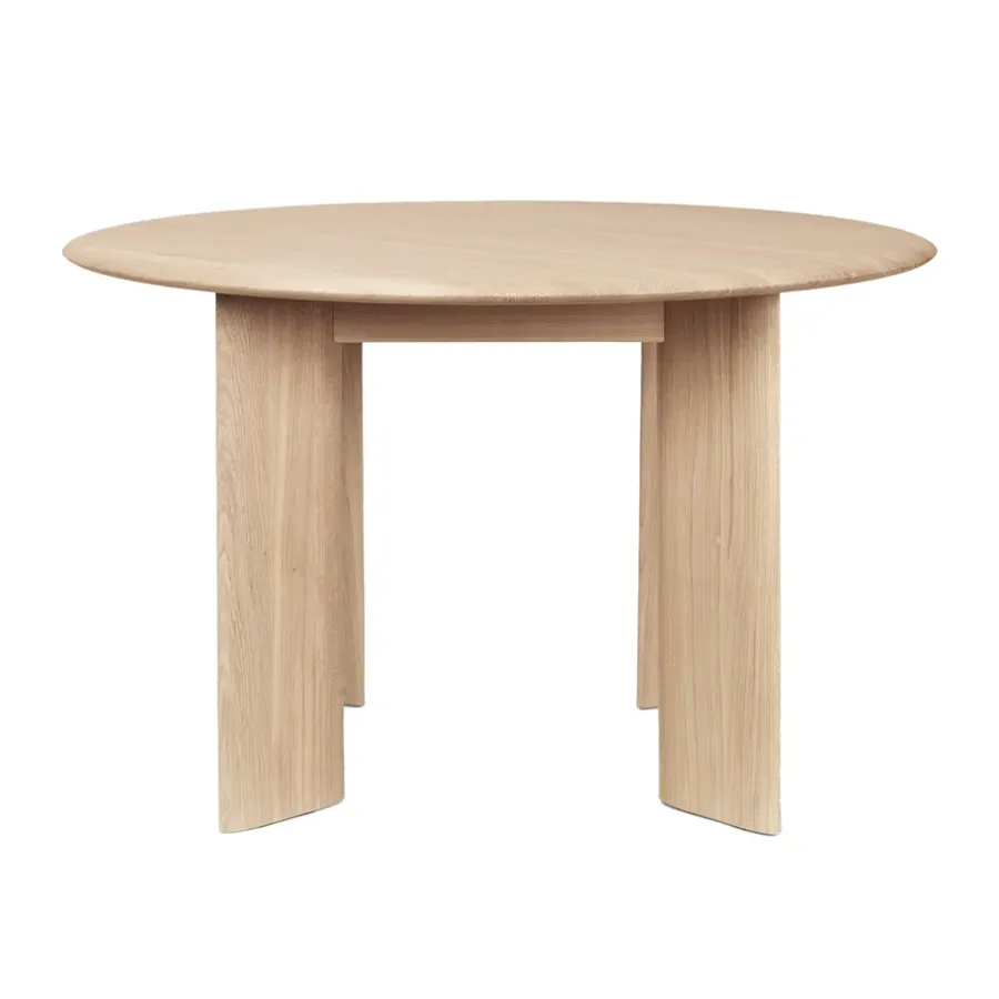 Matbord-Ferm Living Bevel matbord Ø117 cm, Vitoljad ek