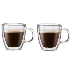 Kaffekoppar-Bodum Bistro dubbelväggigt glas med handtag 2-pack, 30 cl