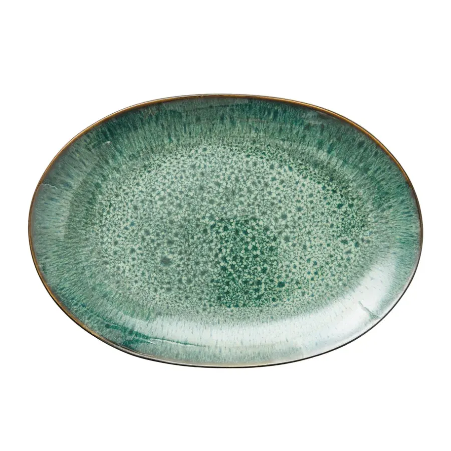 Serveringsfat & Uppläggningsfat-Bitz fat ovalt 25x36 cm, Svart-grön