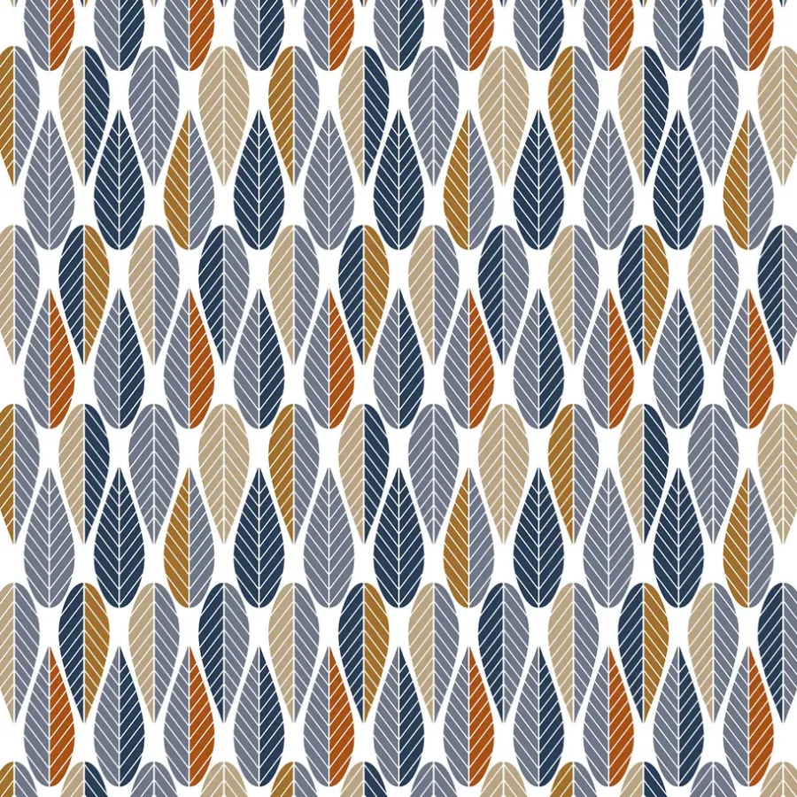 Tyger & Metervaror|Vaxdukar-Arvidssons Textil Blader vaxduk, Blå