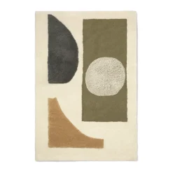 Bloco tuftad matta, Green-off white, 120x180 cm^Ferm Living Clearance