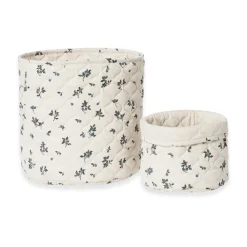 Förvaring För Barnrum|Förvaringskorgar-Garbo&Friends Blueberry Satin quiltad korg 2 delar, 20xØ20 cm + 30xØ30 cm