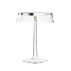 Fönsterlampor|Bordslampor-Flos Bon Jour T bordslampa, Chrome-transparent skärm