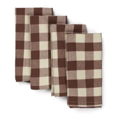 Bothy Check bomullsservett 40x40 cm 4-pack, Cinnamon-grey green^Ferm Living Hot