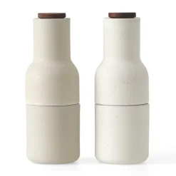 Salt- & Pepparkvarnar-Audo Copenhagen Bottle Grinder kryddkvarn keramik 2 delar, Sand (valnötslock)