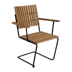 Bovik karmstol, Teak-svart stålstativ^Grythyttan Stålmöbler Clearance