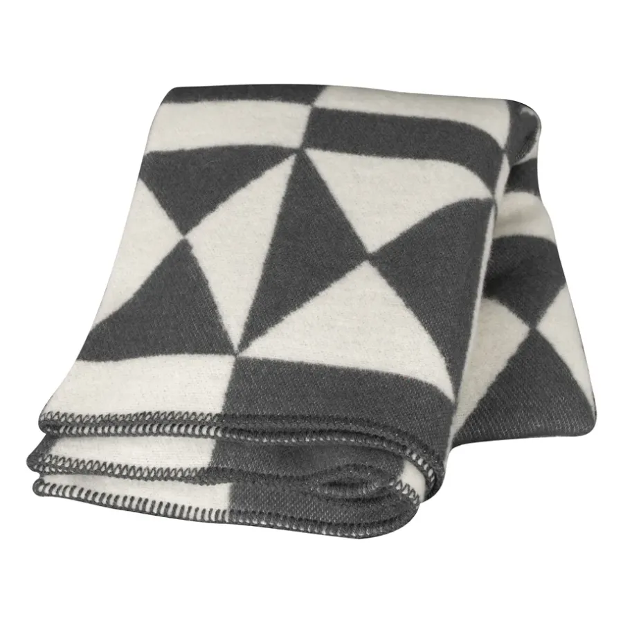 Bomullsplädar & Bomullsfiltar-Almedahls Bows ullpläd 130x170 cm, Grå