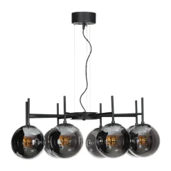 Taklampor & Pendlar-By Rydéns Boyle taklampa 8-låg 83 cm, Rökgrå