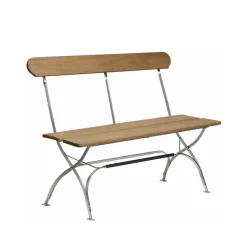 Trädgårdssoffor & Trädgårdsbänkar|Loungemöbler·Loungesoffor-Grythyttan Stålmöbler Bryggerisoffa, Ek olja-varmförzinkat stativ