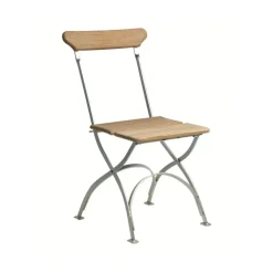 Sittmöbler·Trädgårdsstolar & Utestolar|Trädgårdsstolar & Utestolar-Grythyttan Stålmöbler Bryggeristol, Teak-varmförzinkat stativ