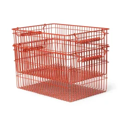 Förvaringskorgar-Ferm Living Cala stapelbar korg 2-pack, Poppy red