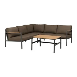 Balkongmöbler·Balkongsoffor|Balkongsoffor-Brafab Cap soffgrupp, Antracit-brun, 5-sits