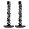 Ljusstakar-Orrefors Carat ljusstake 2-pack antracit, 24,2 cm