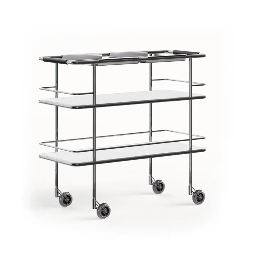 Serveringsvagnar & Rullvagnar-Lammhults Cargo Support serveringsvagn, Vit laminat-krom