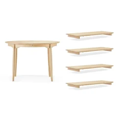 Matbord-Stolab Carl matbord björk, Naturell olja, 4 ilägg+stödben