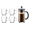 Kaffekannor, Presskannor & Kaffefilter-Bodum Chambord presskanna 1 l och koppar, 5 delar