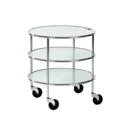 Serveringsvagnar & Rullvagnar-Lammhults Chicago I rullbord, Frostat glas-krom