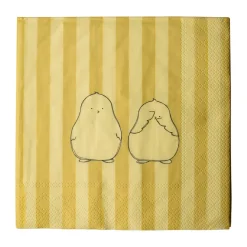 Servetter-DBKD Chubby chicken stripe pappersservett 20-pack, Creme, 33x33 cm